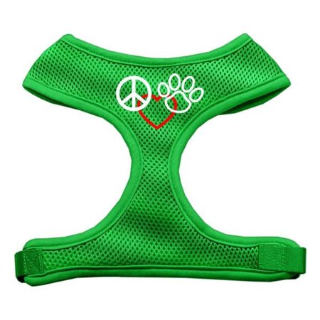 UNCONDITIONAL LOVE Peace  Love  Paw Design Soft Mesh Harnesses Emerald Green Large UN760884